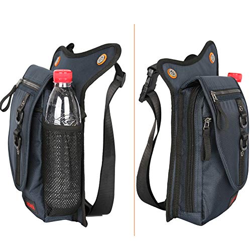 Larswon Thigh Pack - Tactical Waist Bag for Motorcycle, Waterproof Blue - color: Blue