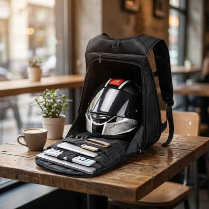 Motorcycle Backpacks for Men Helmet Bags Waterproof Hard Shell 30-48L Expandable Storage Travel Bag Luggage Black Red - color: Red