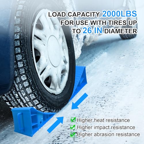 4Pack Wheel Chocks for RV Trailer Non Slip Heavy Duty Blue Camper Wheel Chocks with Handle for Easy Removal Polypropylene Wheel Stoppers for Cars Campers Trucks Rvs - color: 4PC Blue