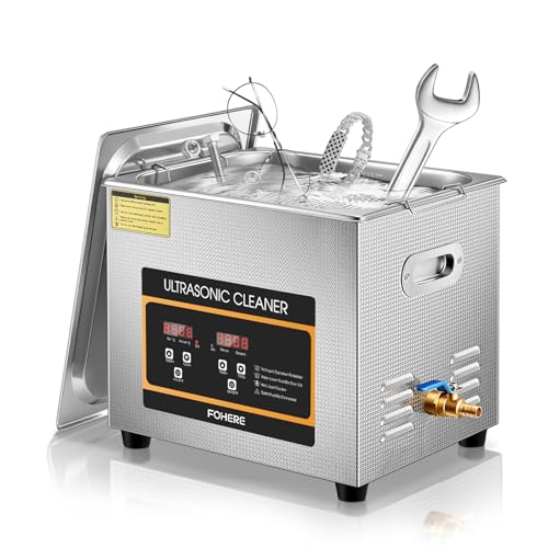 Ultrasonic Cleaner with Heater and Timer, Stainless Steel Ultrasonic Washing Machine, Professional Sonic Cleaning for Parts, Bike Chain, Metal Engine Parts, Gun (10l-2.6gal) - size: 10 l