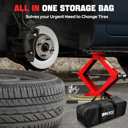 Scissor Jack for Car 2.5 Ton(5512 lbs) Car Jack Kit, Tire Changing kit with Lug Wrench Portable Auto Jack Tool Tire Jack for Car SUV MPV - size: 2.5T-R Scissor Jack with Lug Wrench