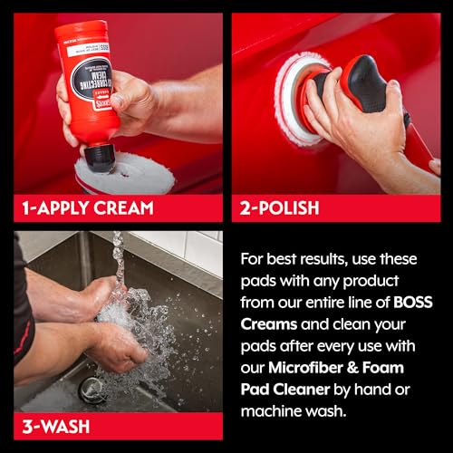 Griot's Garage BOSS 5.5” Microfiber Pads for Car Polishing and Detailing, Buffing Pads for Moderate and Severe Scratch Removal, Set of 2 - size: 5.5 Inch Pads (Set of 2)