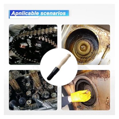Car Parts Washer Brush, Bullet Head Parts Cleaning Brush for Cleaning Car Interior Exterior, Engine Parts, Wheel Bearing, Boats, Household Grime (Beige/Black) - color: Beige/Black