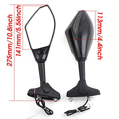 Motorcycle Rearview Mirror LED Turn Signal Mirror Running Light Rear View Mirror for CBR1000F CBR600F CBR900RR YZF FZ1 FZR600