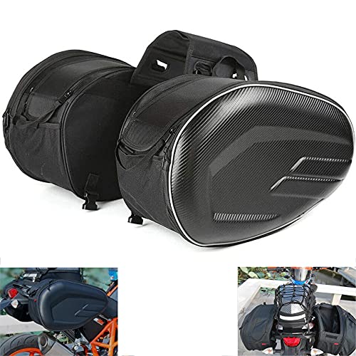 Motorcycle Saddle Bags, Powersports Saddle Bags, Waterproof Saddlebags Luggage Bag, Full Face Helmet Storage Bag, Motorcycle Pillion Seat Bag. - color: Black(Saddlebag)