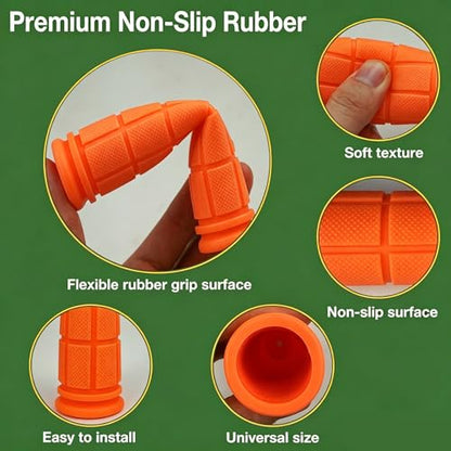 2 Pairs Bike Handlebar Grips for Bikes - color: Black and Orange