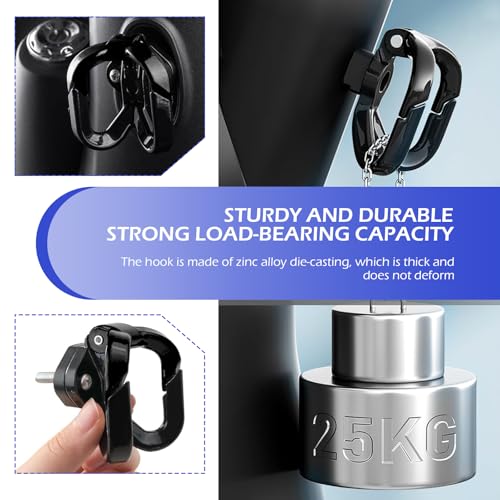 Motorcycle Helmet Hanger, Hanging Scooter Pothook Hook Accessories, Electric Scooter Handlebar Luggage Bag Holder with Double Claw Hook, Universal for Most Moped Scooters Bicycles (Black) - color: Black