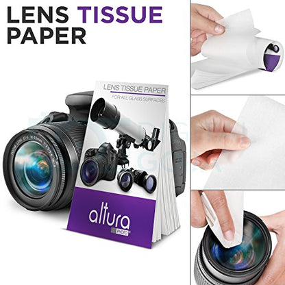 Altura Photo Camera Cleaning Kit - All Natural Lens Cleaner, Brush, Pen, Blower, Microfiber Cleaning Cloths, Tissue Wipes for Canon Nikon Sony Fuji Olympus Pentax Sigma Tamron DSLR Mirrorless Cameras - style: w/ 2oz. All Natural Cleaning Solution