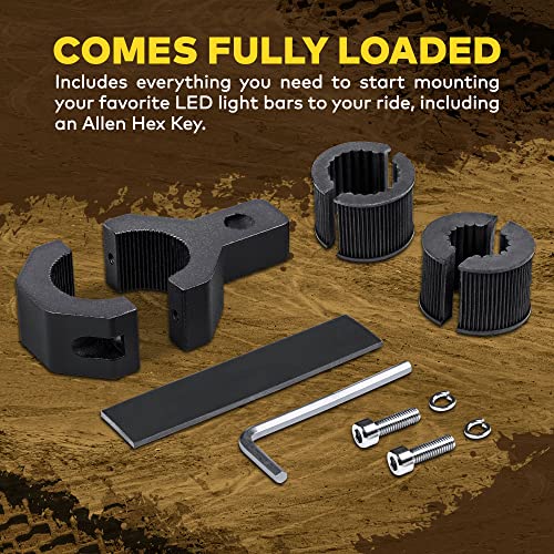 LAMPHUS Off-Road ATV UTV Light Bar Mount Mounting Bracket Mini Bar Clamp Kit [0.75"/1"/1.25" Inch] [Vertical Bar] [Aluminium] Bull Bar UTV Roll Bar Clamp Tube Roll Cage Clamps Mount for ATV UTV - size: 1 Pack, style: Vertical Bar