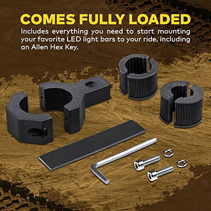 LAMPHUS Off-Road ATV UTV Light Bar Mount Mounting Bracket Mini Bar Clamp Kit [0.75"/1"/1.25" Inch] [Vertical Bar] [Aluminium] Bull Bar UTV Roll Bar Clamp Tube Roll Cage Clamps Mount for ATV UTV - size: 1 Pack, style: Vertical Bar