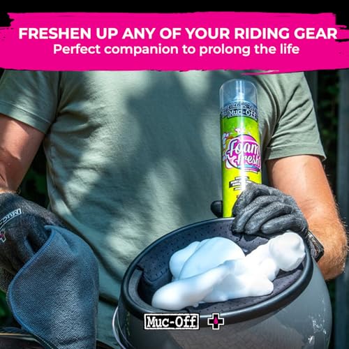 Muc-Off Foam Fresh 2-Pack | Cleaner Foam for Gloves, Pads, Boots & Riding Gear | Instant Foaming Action Removes Dirt, Sweat & Odours | Universal Fit | Fresh Smell & Long-Lasting Fabric Care