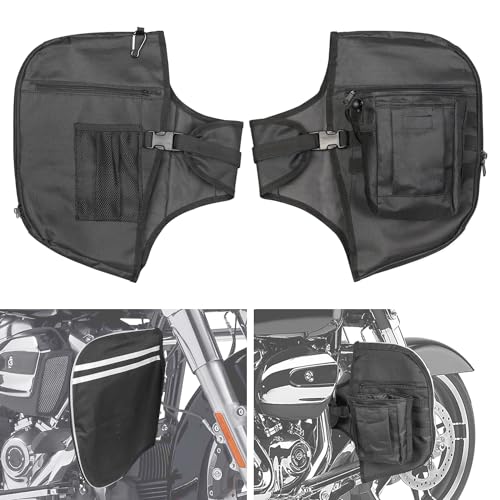 AUFER Highway Crash Bar Cover Soft Lowers Chaps Leg Warmer bag With Tactical Military Water Bottle Pouch Compatible With For Harley Touring Street Glide Road King Road Glide Electra Glide 1980-2024 - size: Engine Guard Cover + Water Cup Bag
