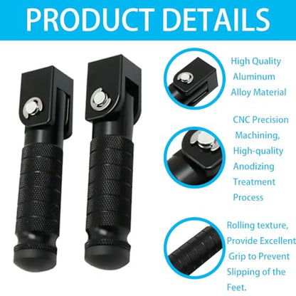 Motorcycle folding pedal, suitable for 1.18-1.35 inches (30-35mm) | Universal 90° foldable pedal bracket for motorcycle/bicycle. Fits 30-35mm (1.18-1.35") round frame bars. - size: Trumpet