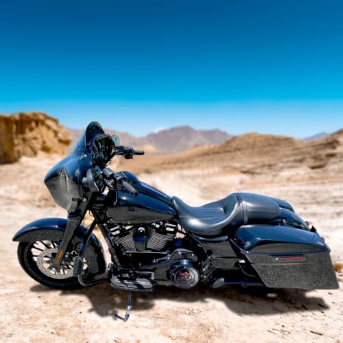1.25" Motorcycle Highway Footpegs, Adjustable Footrest Pegs Mounting P-Clamps Compatible with Harley Sportster Touring Softail Dyna Honda Kawasaki Suzuki Yamaha 1-1/4" Engine Guard - color: Black Style 7