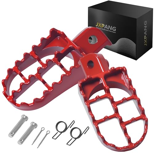 Dirt Bike Foot Pegs Aluminium Alloy Footrest, Motorcycle Footpegs Pedals for Coleman CT200U BT200X 196cc 6.5hp & CRF50 CRF70 XR50R PW50 KLX110 Taotao 50cc-125cc Mini Pit Bike (Red, Standard) - color: Red