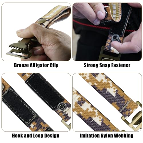 MELOTOUGH Glove Clip Tactical Glove Clips Work Glove Holders Strap with Alligator Clip for Tool Belt,Tool Bag,Tool Backpack - color: Khaki Camo