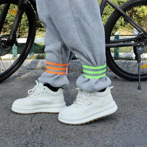 2 Pcs Reflective Pant Bands, High Visibility Elastic Leg Straps for Cycling, Night Running, Safety
