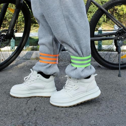 2 Pcs Reflective Pant Bands, High Visibility Elastic Leg Straps for Cycling, Night Running, Safety