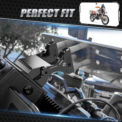 NICECNC Aluminum Motorcycle GPS Mount Bracket Compatible with 390 Adventure 2020-2024, 790/890 Adventure R/S/Rally 2019-2022, Compatible with Husqvarna Norden 901 2022-2023, Black - color: Black
