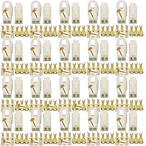Lsgoodcare 160Pcs 6.3MM 3 Pin Way Electrical Automotive Wire Connector Kits Male Female Socket Plug Terminal for Motorcycle Car - color: 3PIN, size: 6.3MM