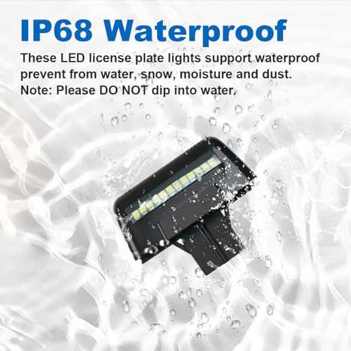 Bestview LED License Plate Lights Assembly Housing Compatible with Ford Transit MK5 MK6 MK7 1985-2014, 6000K White 2-Pieces - color: for 1985-2014 Ford Transit