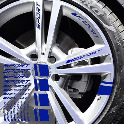 Pincuttee Reflective Car Stickers,Waterproof Vinyl Decals,Universal Fit for Cars SUV Truck Motorcycle,Easy to Apply and Remove,Auto Exterior Accessories(Blue,20PCS) - color: Blue