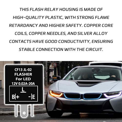 Flasher Relay for LED Turn Signal CF13 LED Flasher Relay 3-Pin 12V LED Electronic Turn Signal Flash Plugin Flasher for Lights Fix Hazard Warn Hyper Blink Flash CF-13 EP34 JL-02(Fixed) - size: CF13 Fixed