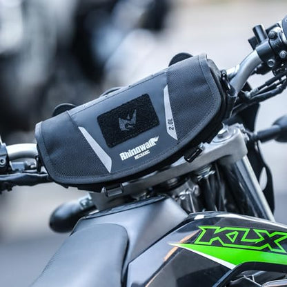 Rhinowalk 2L Motorcycle Handlebar Bag, Bar Bag with Rain Cover & Shoulder Strap for Dual Sport ADV Touring