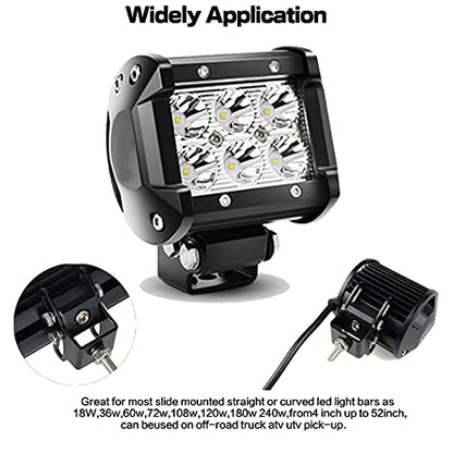 Slide Brackets - LEDOPPO Light Bar Mounting Brackets Kit, Universal Adjustable Bottom Mount Offroad Truck LED Bar Work Light Pods Base Bracket,2 Pack,Black - size: LED Light Bar Base Brackets