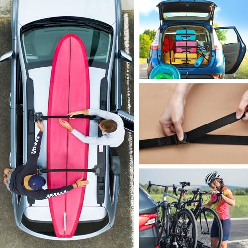 TRIWONDER Tie Down Straps, Lashing Straps Nylon Webbing, Cam Buckle Adjustable Heavy Duty Belts for Luggage, Suitcase Packing, Cargo Freight (01# Black - 2 Packs, 3.3 FT) - color: 01# Black - 2 Packs, size: 1" x 3.3'
