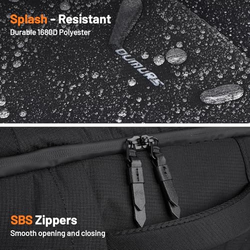 Oumurs Motorcycle Helmet Backpack for Long Travel with 30-40L Expandable Large Capacity Laptop Backpack Water-resistant Black 600D Polyester - color: 40l Black