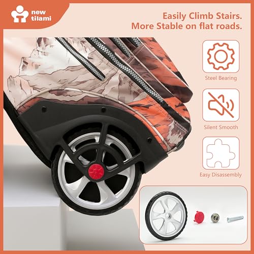 NEW TILAMI 20" Rolling Backpack for Teens Adults, Climbing Stairs Waterproof Backpack with Wheels for School Business Trave Camping with Laptop Compartment, Fit 17 Inch Laptop, Pcturesque Mountain - color: Pcturesque Mountain