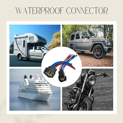 9 Pin Waterproof Connector,Waterproof Electrical Car Auto Wire Connector,16AWG Male Female Quick Disconnect Wire Connectors for Car Truck Motorcycle Marine Boat(1pairs) - size: 9pin way