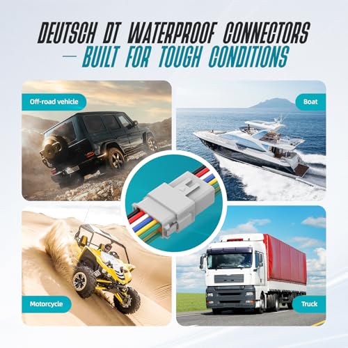 12 Pin DT Connector Kit Gray Waterproof Deutsch Automotive Connectors Kit with Solid Terminals and Sealing Plugs for Car Truck Motorcycle Marine Wiring 14–20 AWG，3 Sets - size: 12 Pin 3 Sets