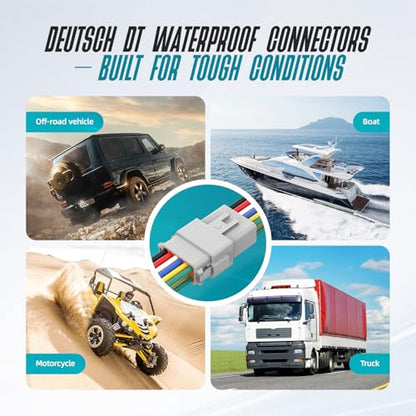 12 Pin DT Connector Kit Gray Waterproof Deutsch Automotive Connectors Kit with Solid Terminals and Sealing Plugs for Car Truck Motorcycle Marine Wiring 14–20 AWG，3 Sets - size: 12 Pin 3 Sets