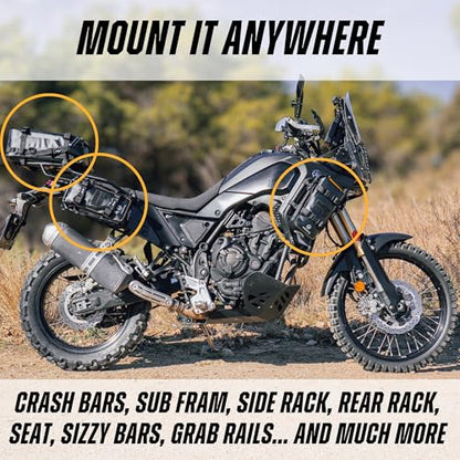 Odinsberg 3.5L Waterproof Motorcycle Tail Bag - Motorcycle Crash Bar Bags Dry Bag Dirt Bike Gear Bag On Fender Sissy Bar Rear Rack Seat Saddle Possibles Pouch Storage Soft Luggage - size: 3.5L