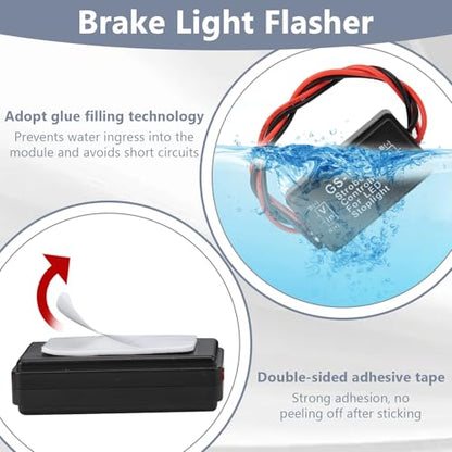 ecocstm 2 PCS GS-100A Brake Light Flasher Strobe, 12V-24V Brake Light Tail Stop Light Flash Strobe, LED Flash Module Flash Strobe Controller for Motorcycles Cars Trucks Brake Light Tail Stop Light