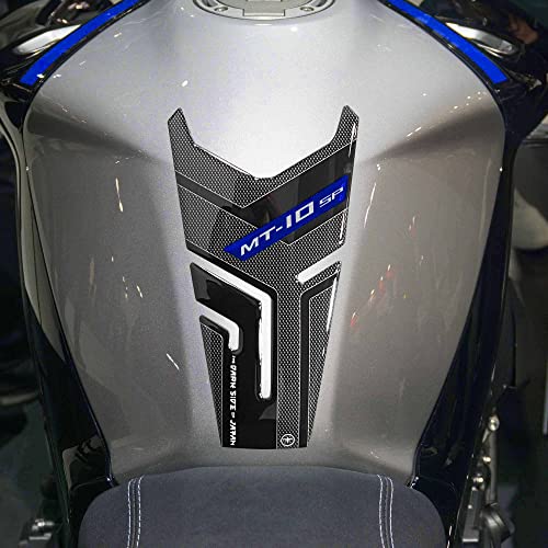 labelbike - 3D Sticker Motorcycle Fuel Tank Pad Protection and Decoration in Resin Compatible with Yamaha MT-10 SP 2022-2023 - Color Blue Metal - color: BLUE METAL