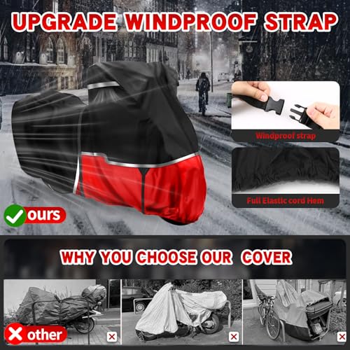 420D Waterproof Motorcycle Cover Replace for Harley Davidson Touring Models, Road Glide Special, Electra Glide Standard Motorcycle Cover for Snow Rain Dust Protection - size: Touring without Trunk