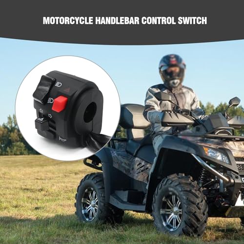 Anxingo 7/8" 22mm Left Handlebar Switch, Horn Turn Signal Warning Light Switches, for ATV Motorbike