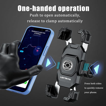 LOKTENWO Anti-Theft UTV Phone Mount with Vibration Dampener, Adjustable UTV Cellphone Holder Fit on 1.5''/1.65''/1.75''/1.85'' Roll Cage Bar, for 5.4''-7'' Smartphone