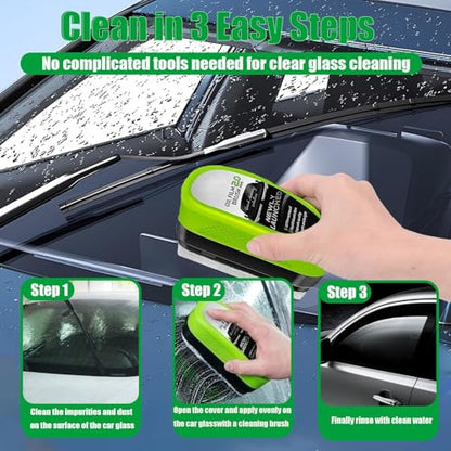 4 Packs Clear Vision Windshield Cleaner,Clear Vision Glass Cleaner,Clearvision Glass Cleaner for Car,Pure Vision Glass Cleaner Oil Film Improving Windshield Clarity & Visibility - color: 4pcs
