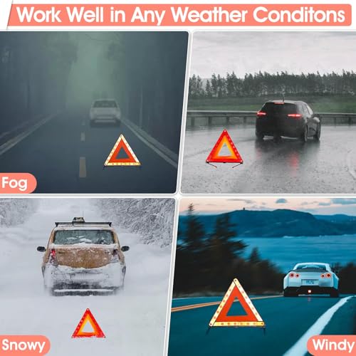 1Pcs Emergency Warning Triangle Reflector for I4 2022-2024, | Reflective folding markers alert traffic during roadside breakdowns