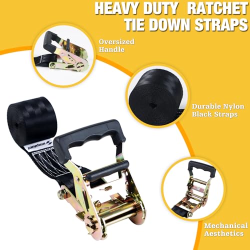 Endless Retractable Ratchet Straps 1650 lb Break Strength 2in x 20 Ft (No Hooks) Tie Down Kit for Securing Stuff to Roof Rack,Travel Trailer/RV Battery,Motorcyle - size: 2in x 20ft-2p