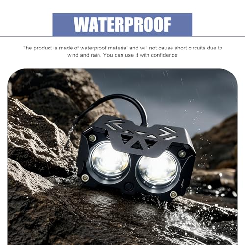 Motorcycle LED Headlight, Forklift Safety Warning Light for Warehouse, High Brightness Spotlight, Universal for Motorcycles, ATVs and Off-Road Vehicles (Black)