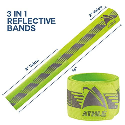 Reflective Running Band - High Visibility Arm Reflector Bands for Running, Cycling - Reflector for Runners for Wrist, Arm, and Ankle - Adjustable Running Reflective Gear Arm