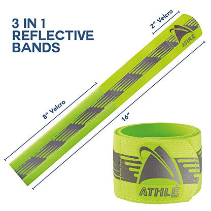 Reflective Running Band - High Visibility Arm Reflector Bands for Running, Cycling - Reflector for Runners for Wrist, Arm, and Ankle - Adjustable Running Reflective Gear Arm