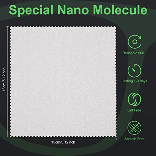 Anti Fog Wipes Nano Anti Fog Cloth Defog Reusable Cleaning Cloth for Glasses Goggles Motorcycle Helmet Eyeglass Camera Lens (3 Pieces)