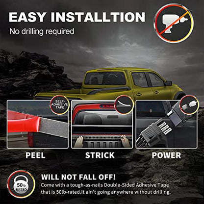 Truck Tailgate Light Bar, LED Single Row Tailgate Light Strip with Red Running Brake Lights Turn Signal White Reverse Light, IP67 Waterproof Light Strip for Cargo Truck SUV RV Boat (60'') - size: 60''