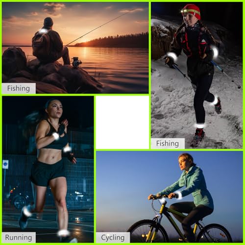 Halloscume Reflective Arm Bands 15.75 in Reflective Snap Bands Slap Bracelets High Visibility Safety Ankle Strips Gift for Night Walking Cycling Running Jogging Hiking - color: Silver